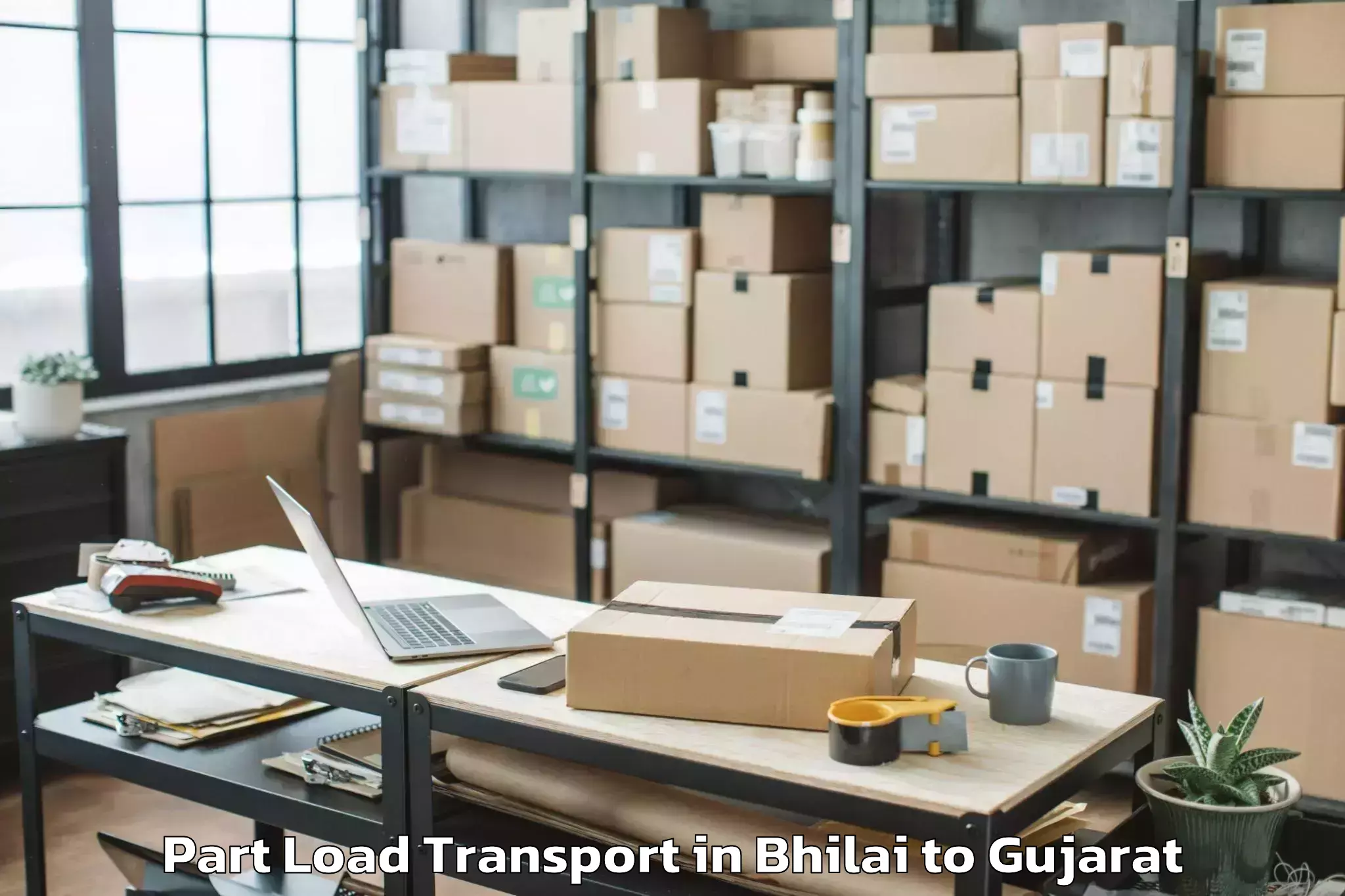 Top Bhilai to Porbandar Airport Pbd Part Load Transport Available